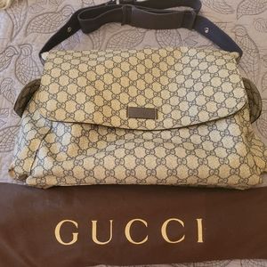PRICED TO SELL !! GUCCI NAVY MONOGRAM DIAPER BAG EXCELLENT CONDITION!